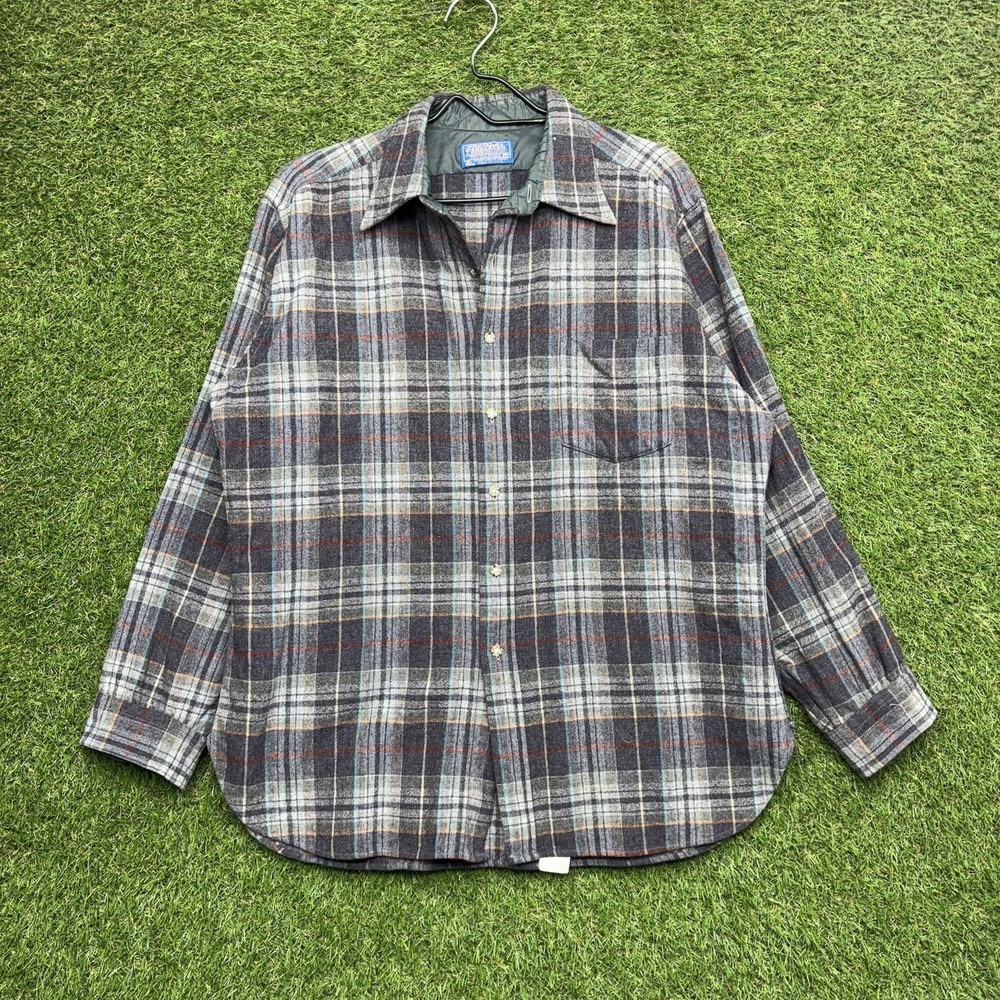 Vintage 70s Pendleton Wool Flannel Shirt Mens XL Made In USA Workwear Outdoor